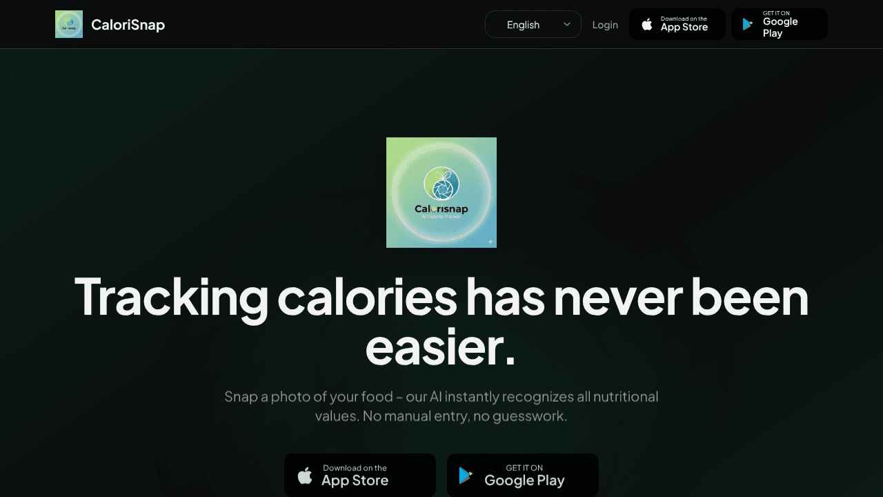 CaloriSnap website screenshot