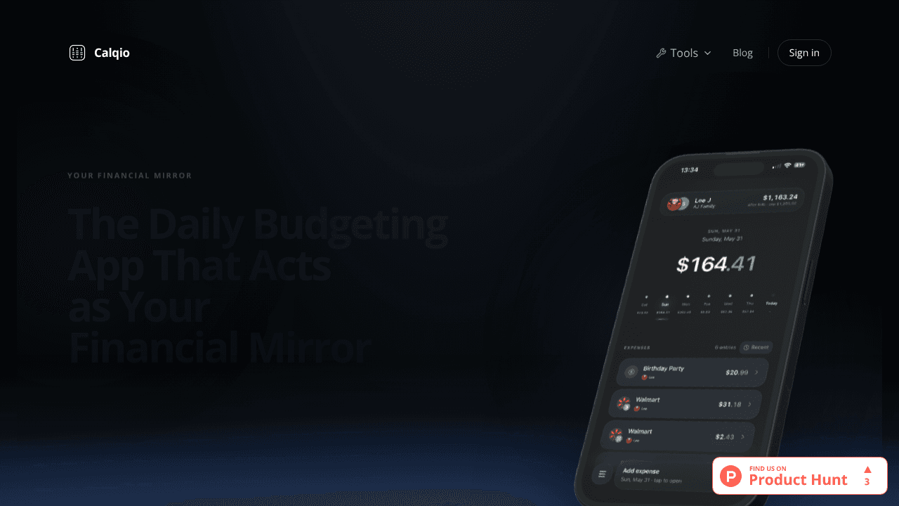 Calqio.app website screenshot