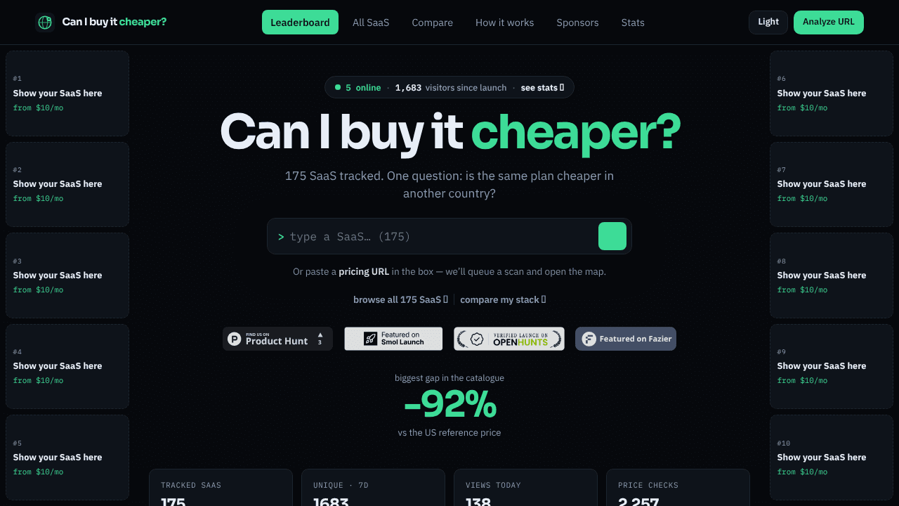 Can I buy it cheaper? website screenshot