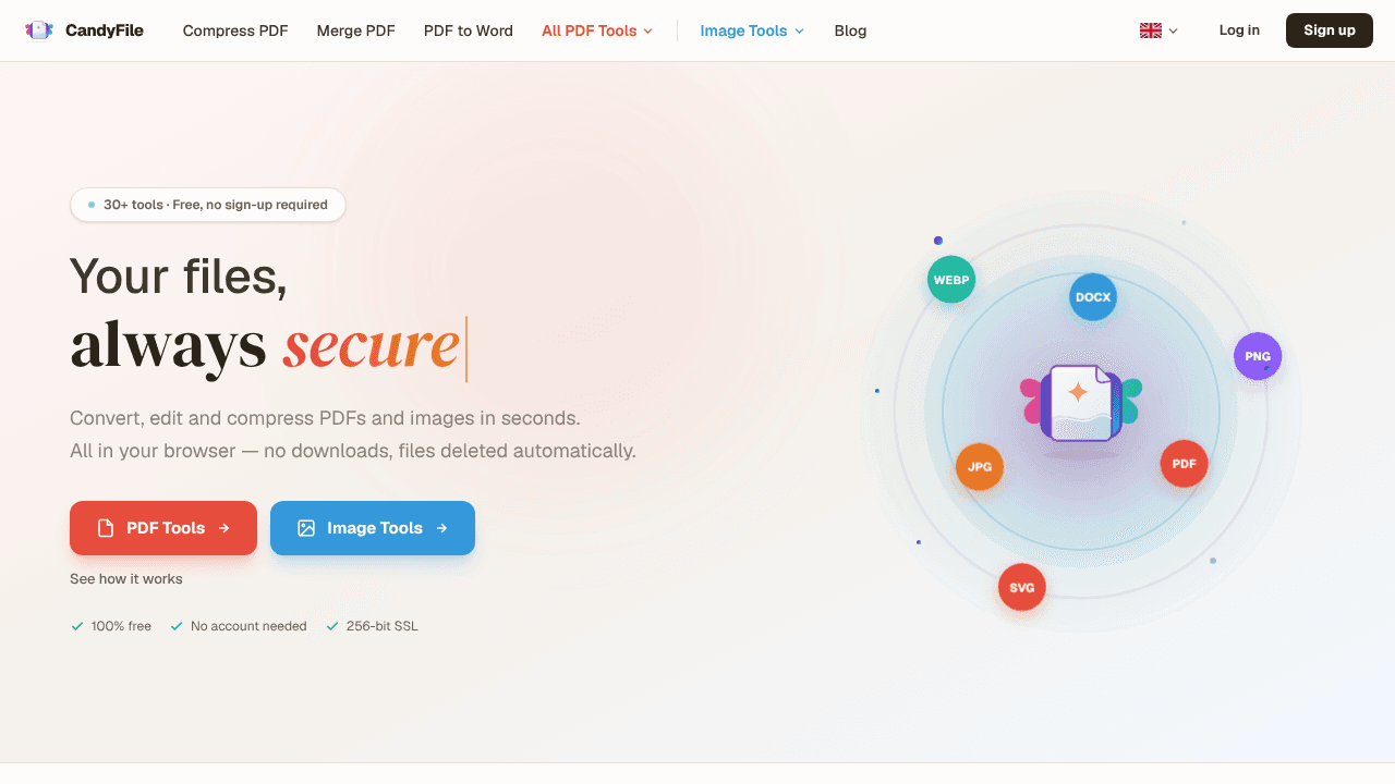 CandyFile website screenshot
