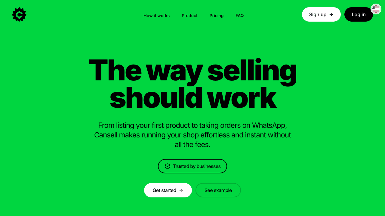 Cansell App website screenshot
