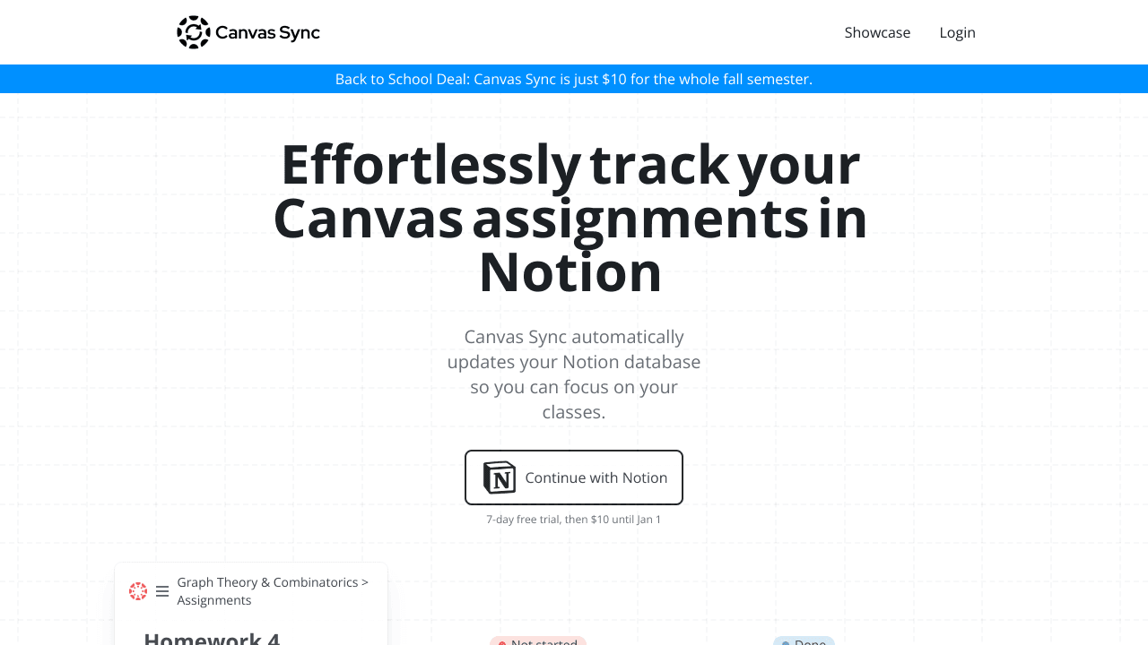 Canvas Sync for Notion