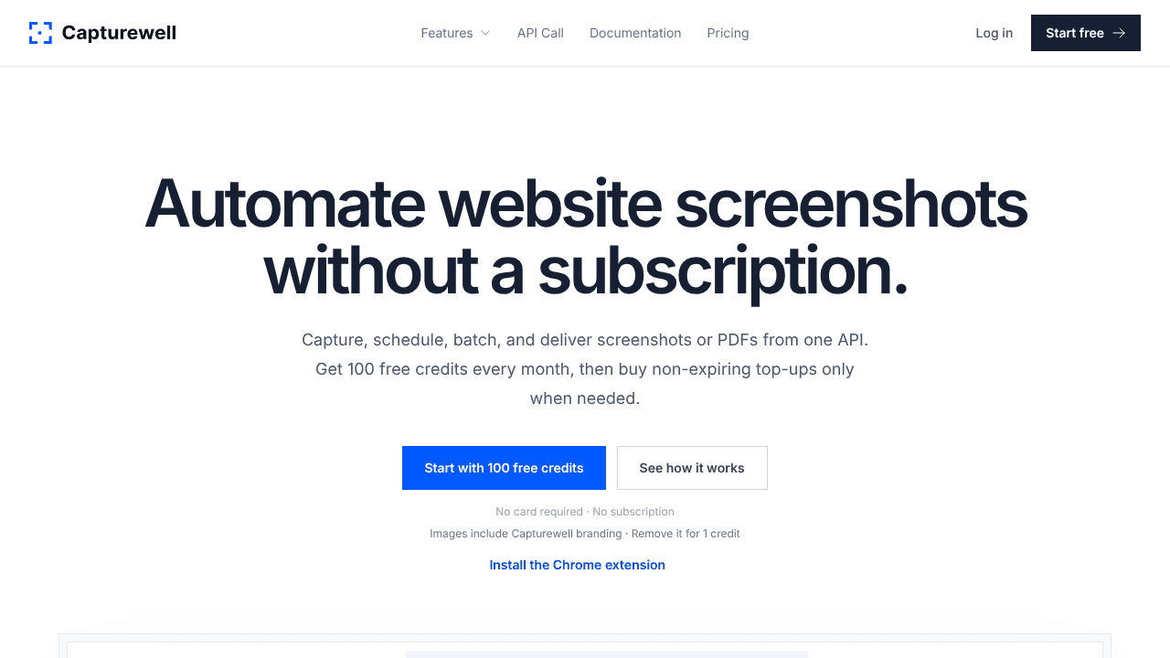 Capturewell website screenshot
