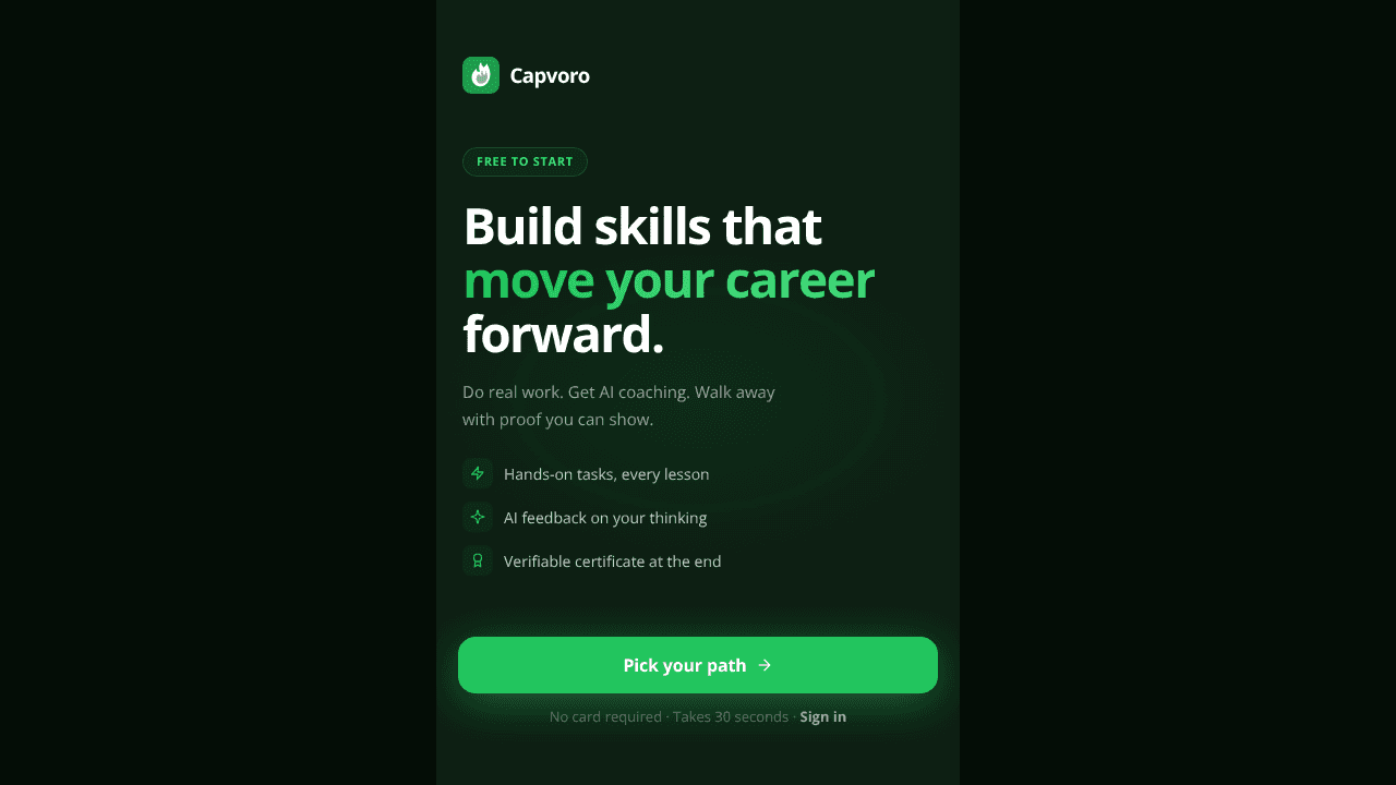 Capvoro website screenshot