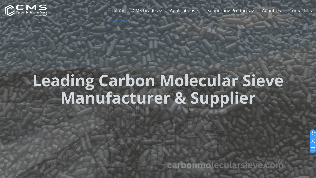 Carbon Molecular Sieve website screenshot