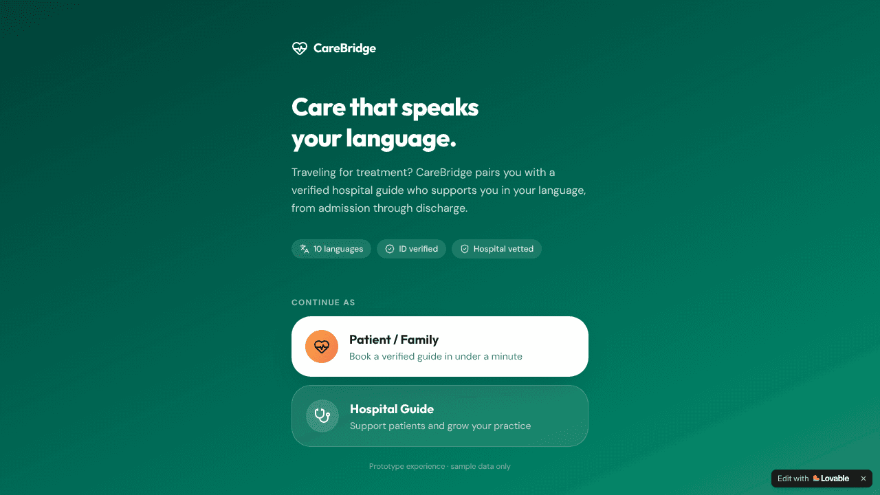 CareBridge website screenshot