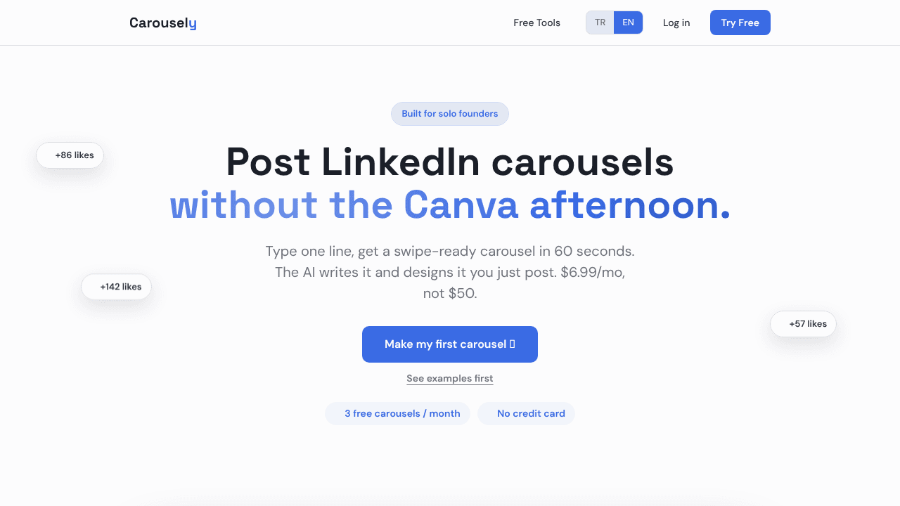 Carousely website screenshot