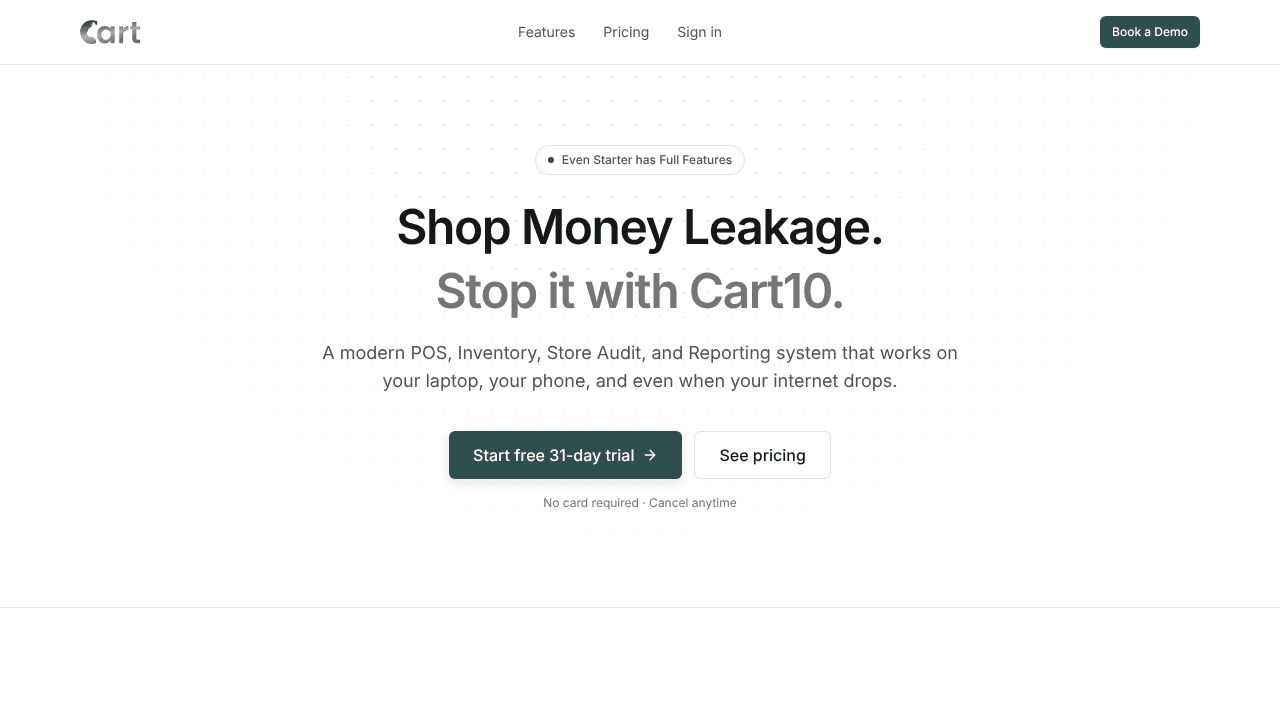 Cart10 website screenshot