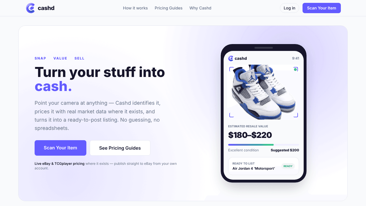Cashd website screenshot