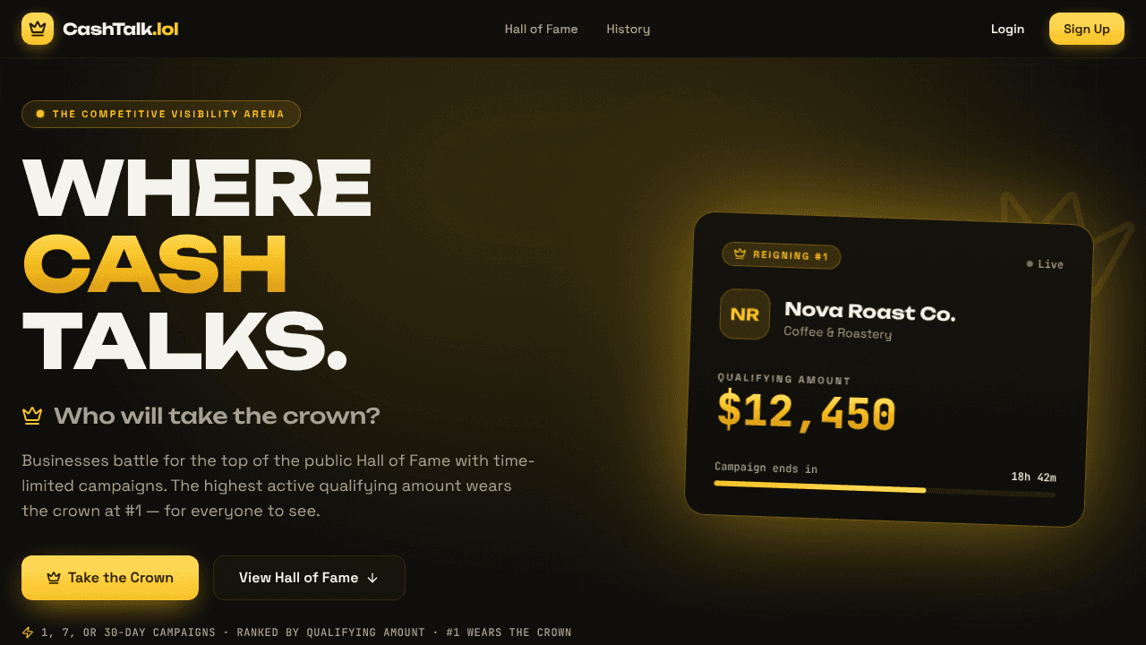 Cashtalk website screenshot