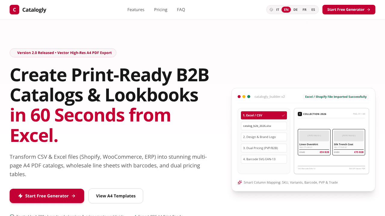 Catalogly  website screenshot