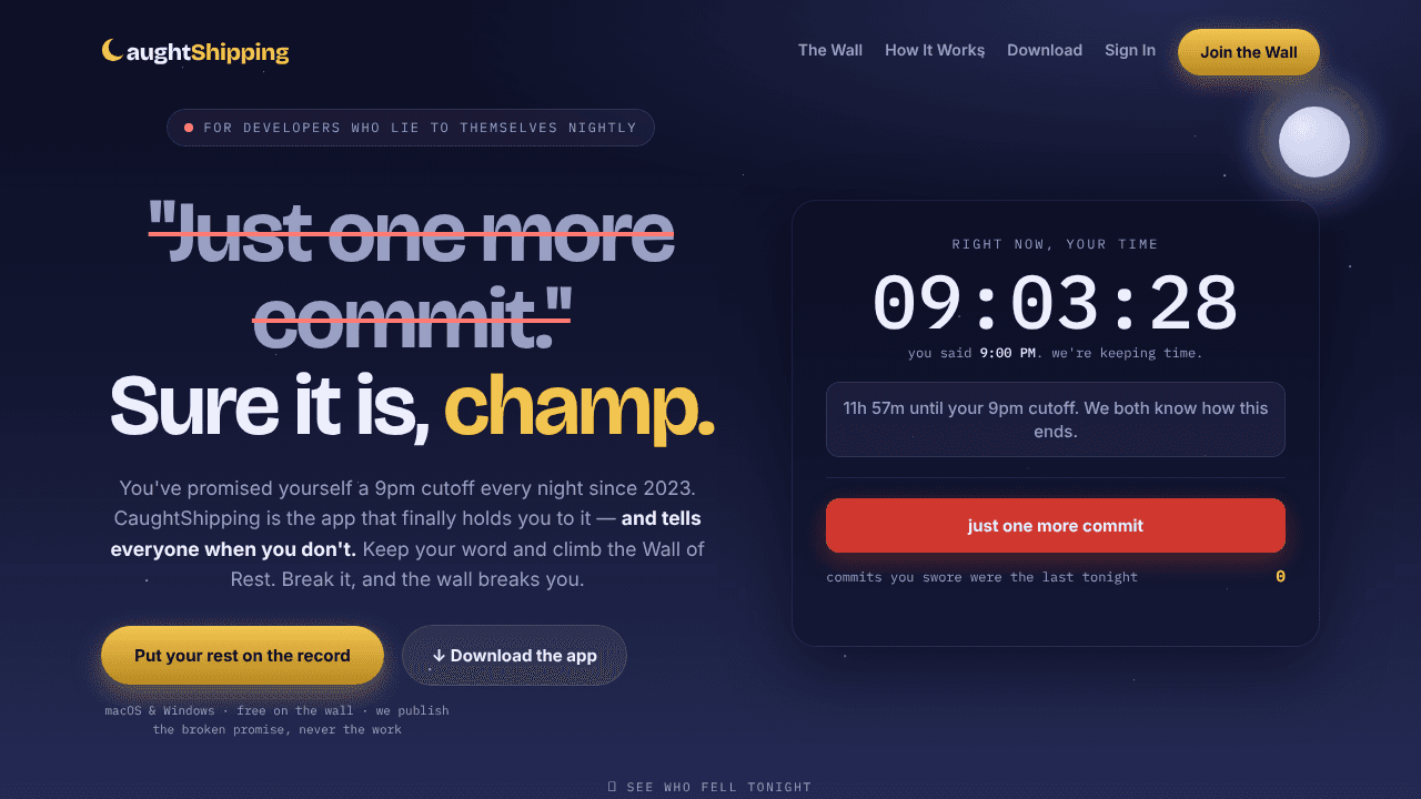 CaughtShipping website screenshot