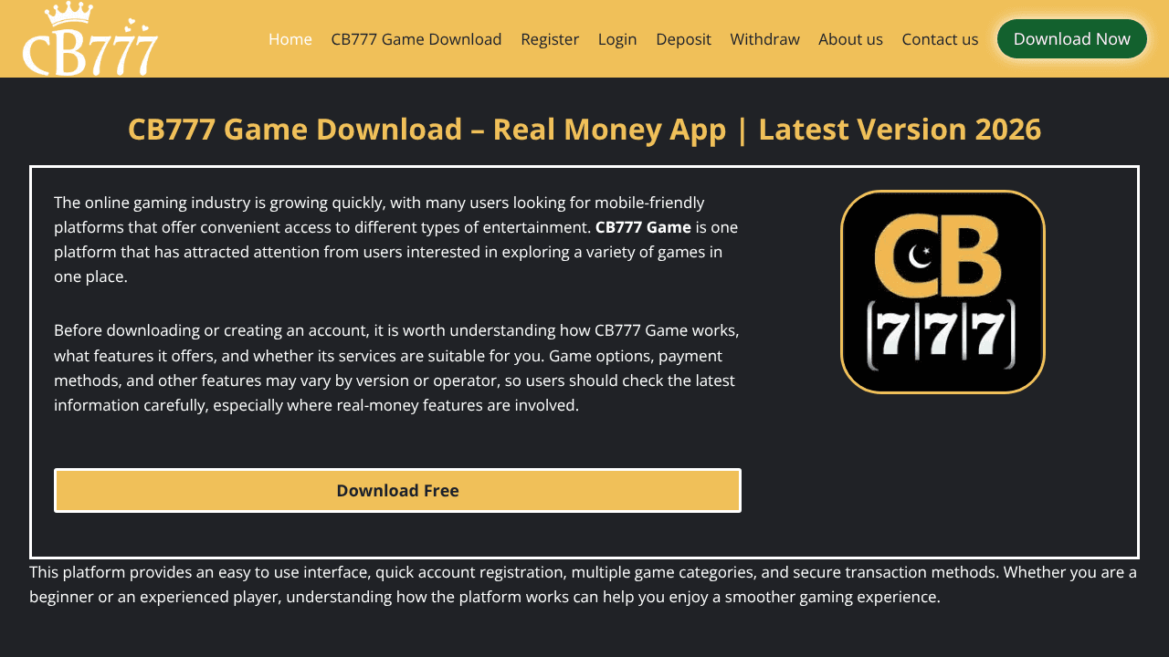 CB777App.com.pk website screenshot