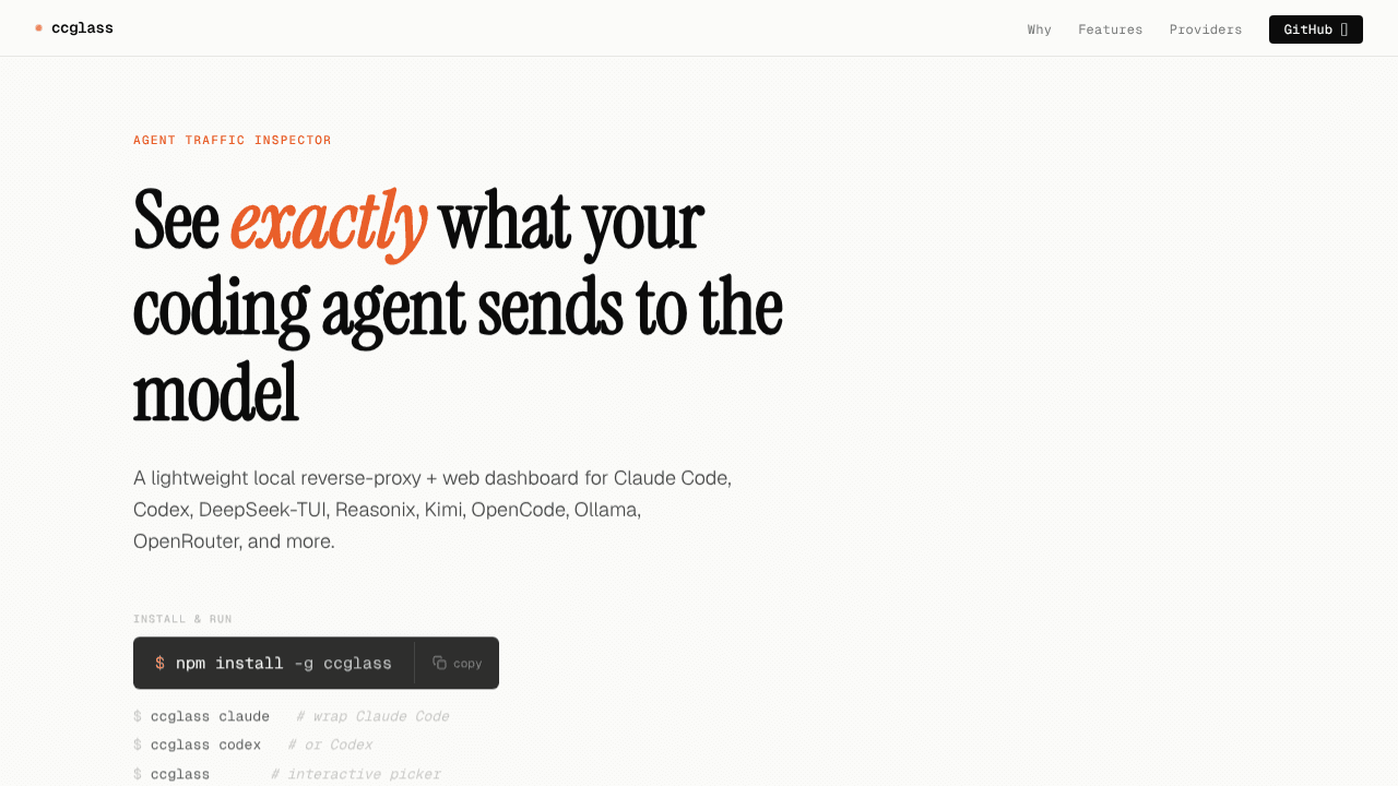ccglass website screenshot