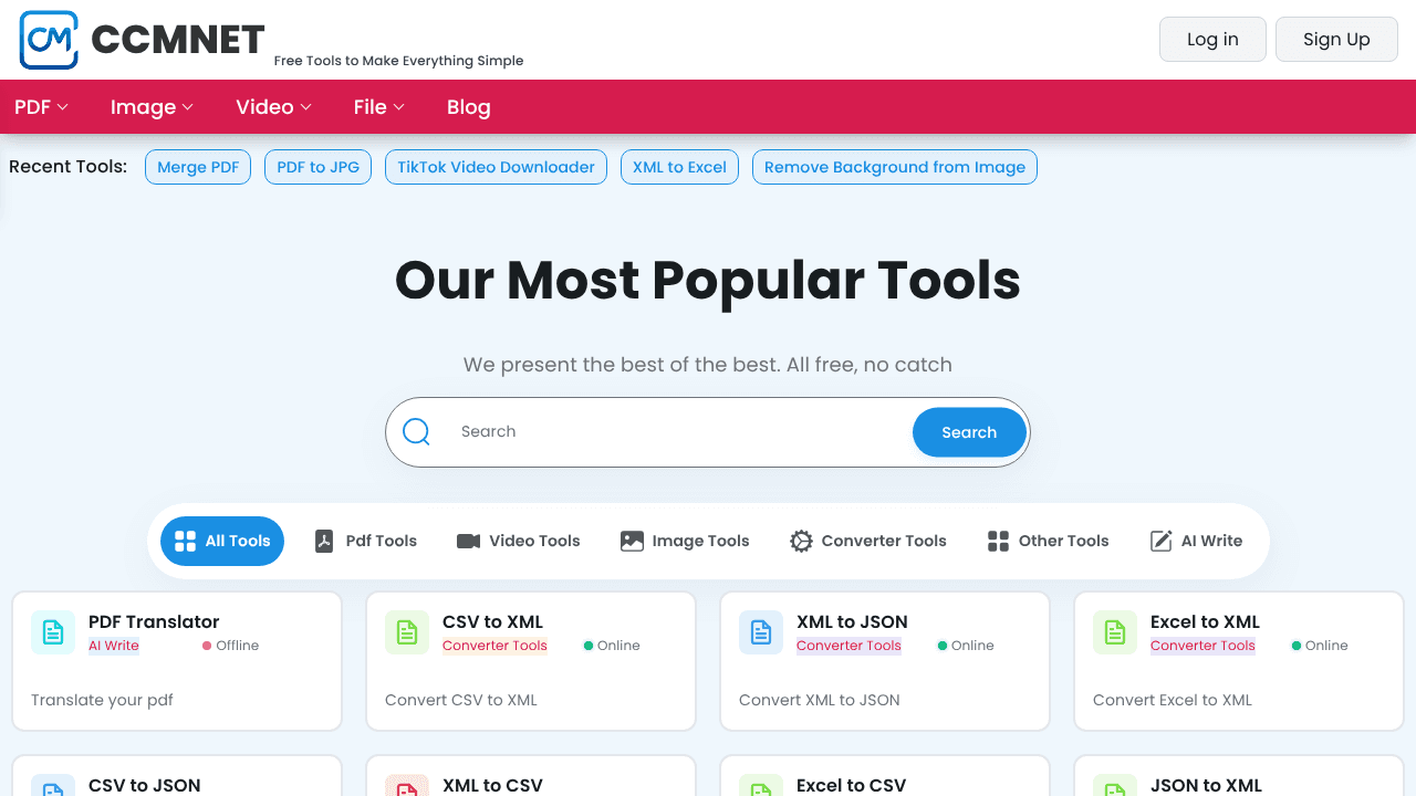 CCMNet website screenshot