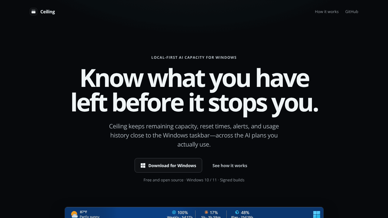 Ceiling website screenshot