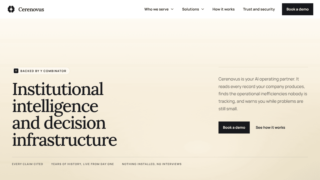 Cerenovus website screenshot