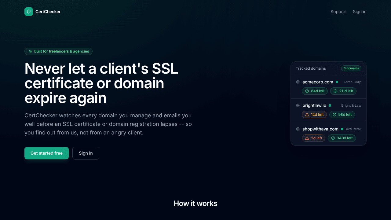 CertChecker website screenshot