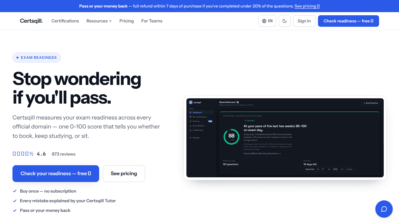 Certsqill website screenshot
