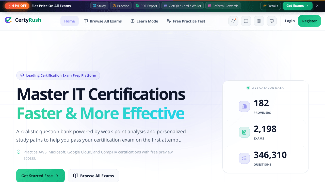CertyRush website screenshot