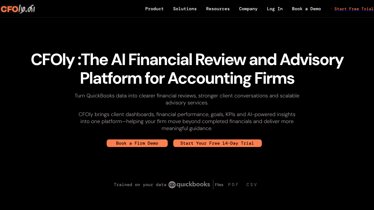 CFOly.ai website screenshot
