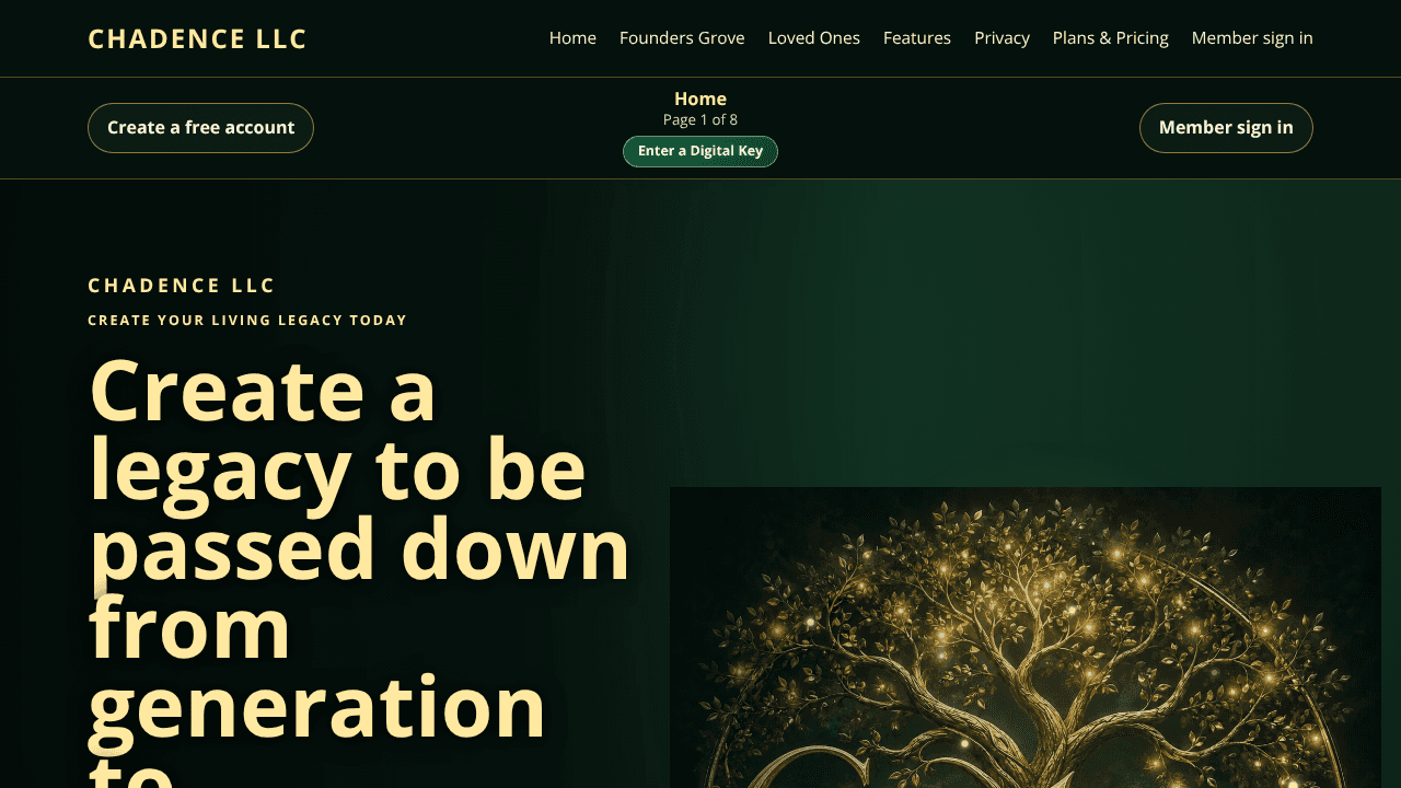 Chadence  website screenshot