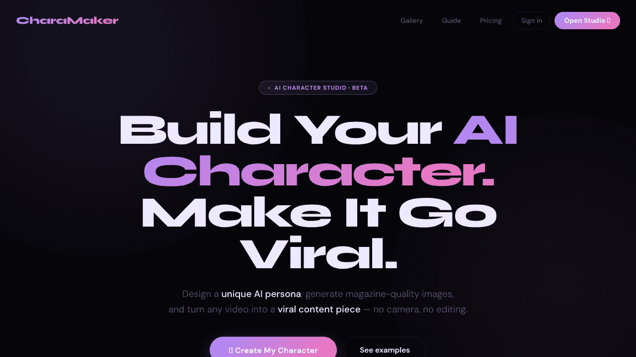 CharaMaker website screenshot