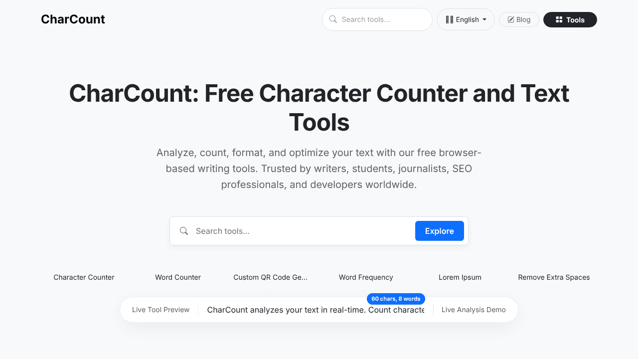 CharCount website screenshot