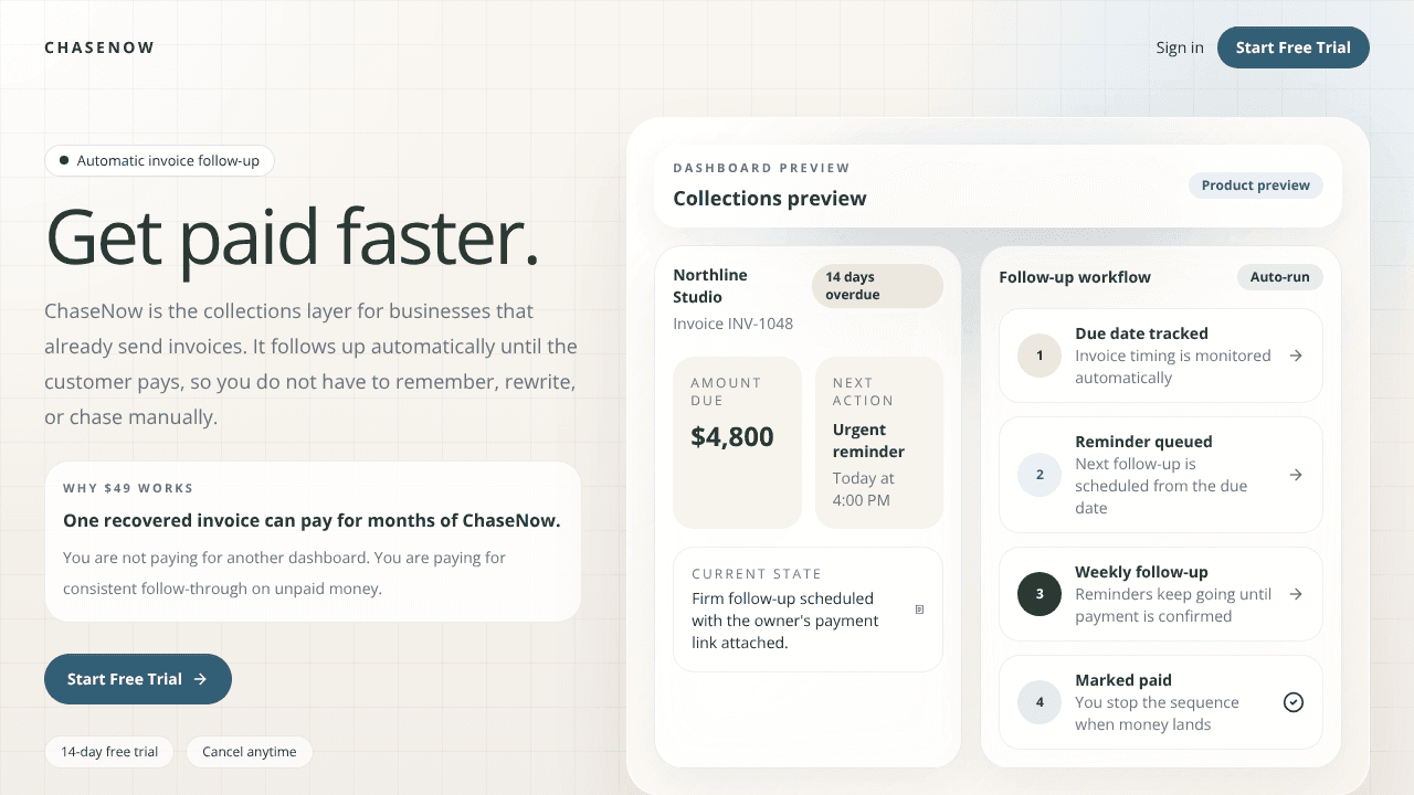 chasenow.app website screenshot
