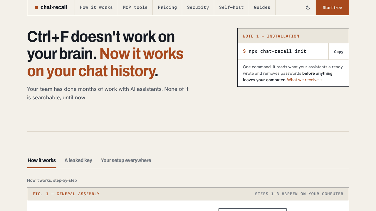 chat-recall website screenshot