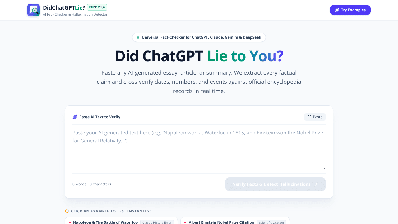 ChatGPTLie website screenshot