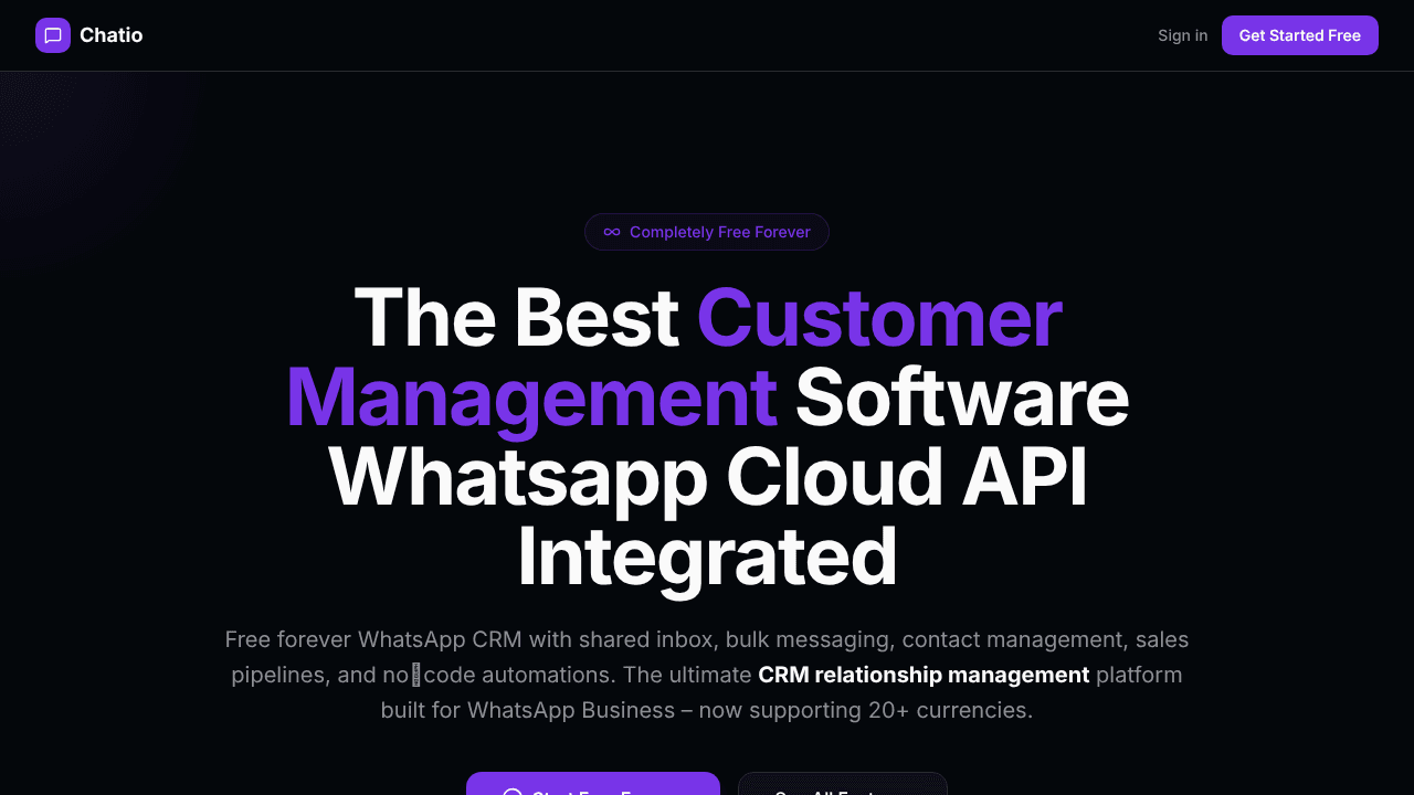Chatio website screenshot