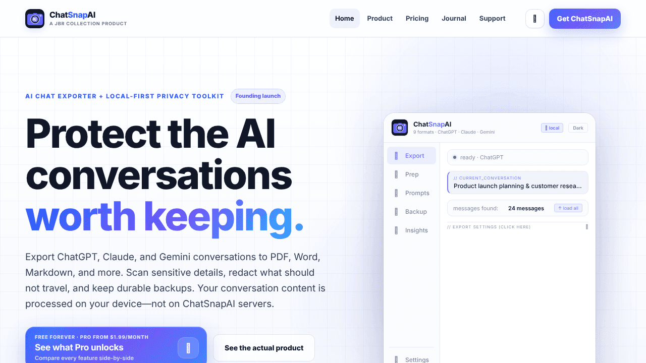 ChatSnapAI website screenshot