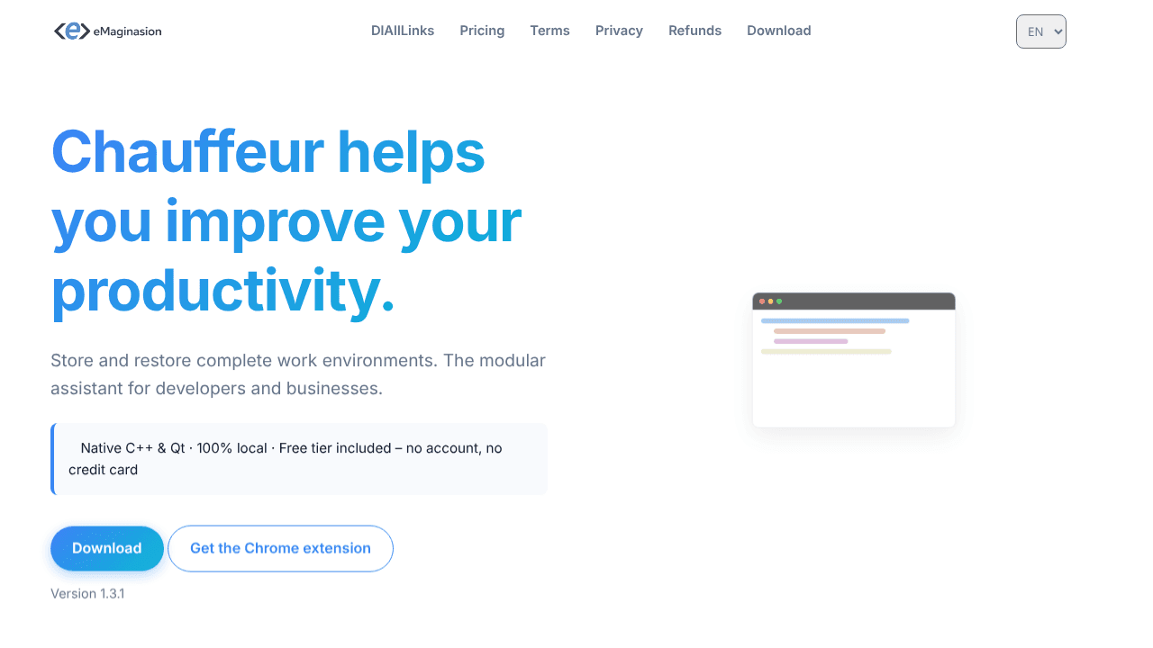 Chauffeur website screenshot