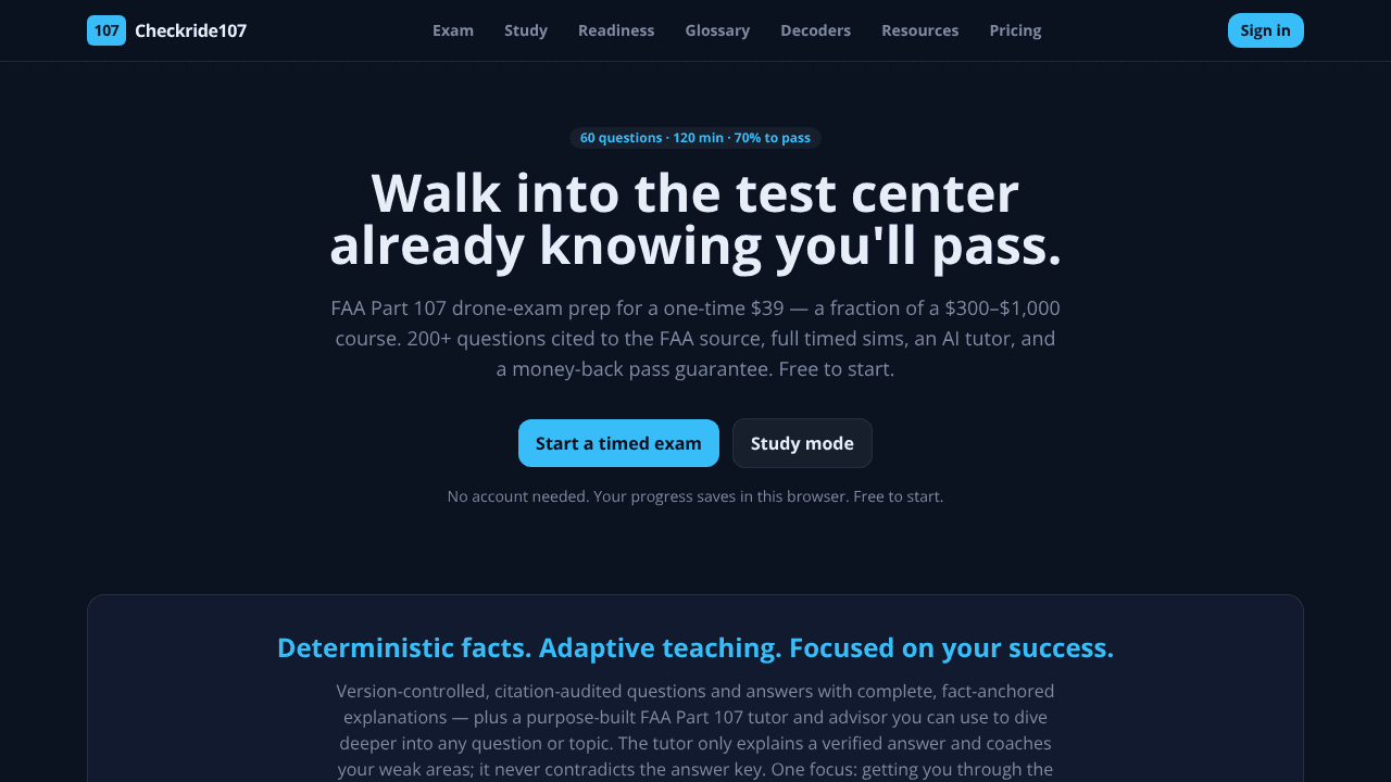 Checkride107 website screenshot
