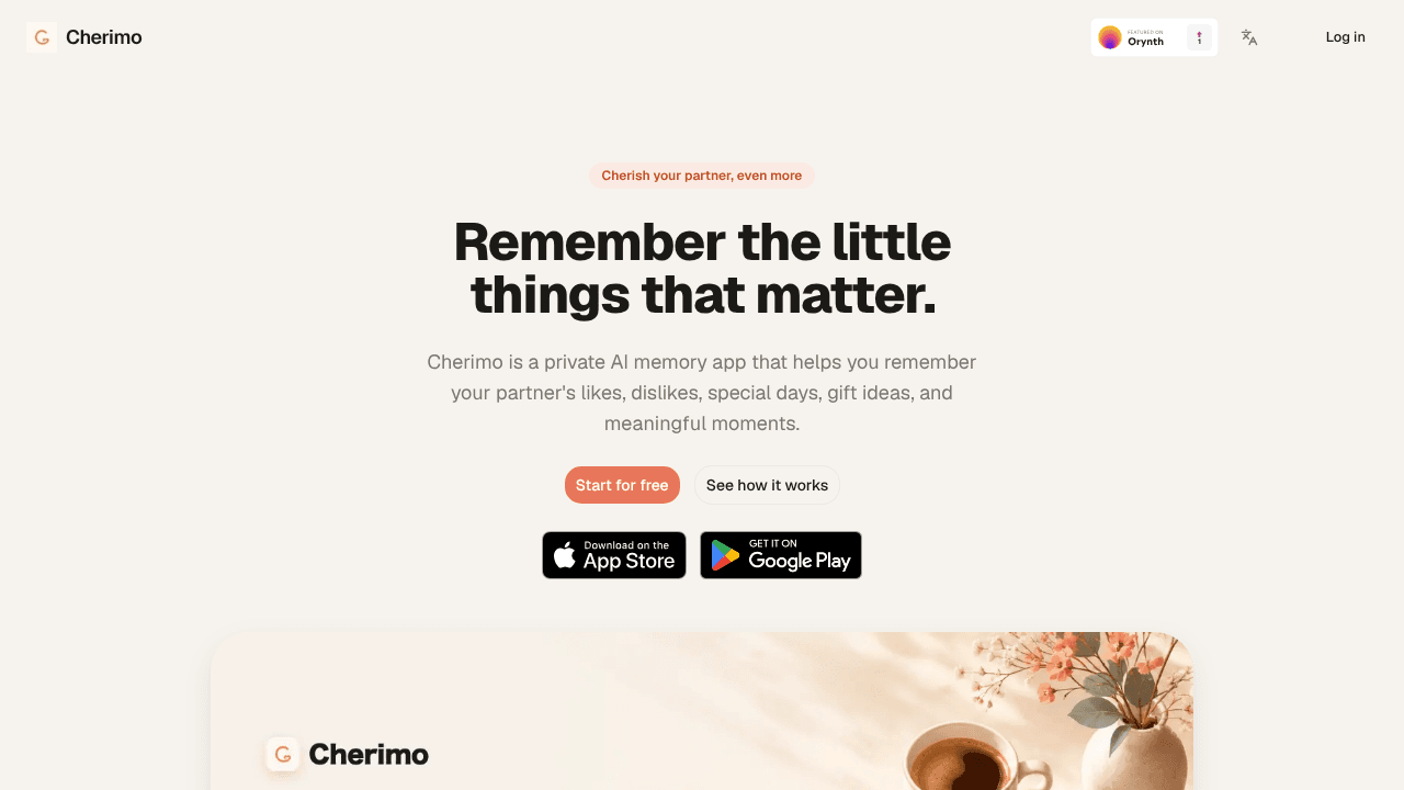Cherimo website screenshot