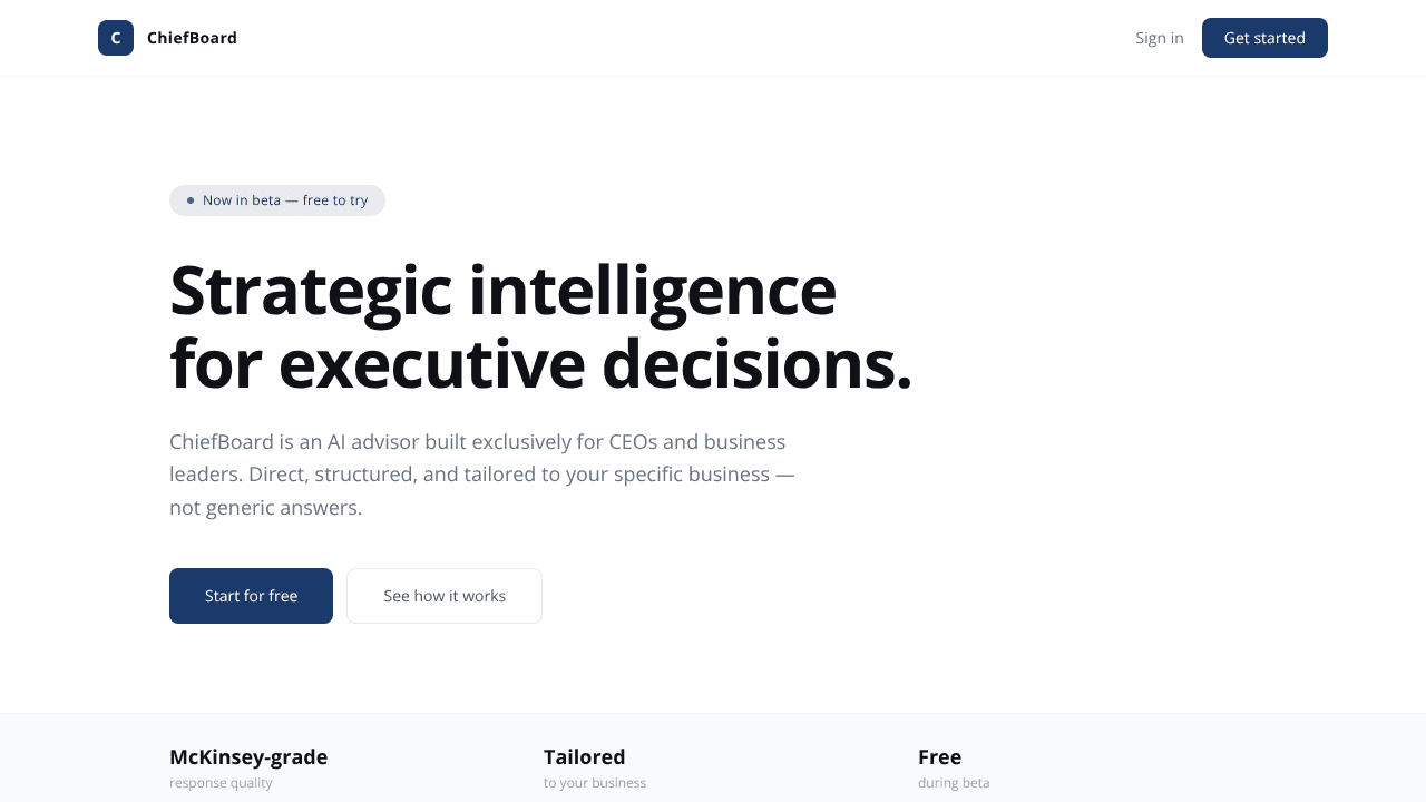 Chiefboard  website screenshot