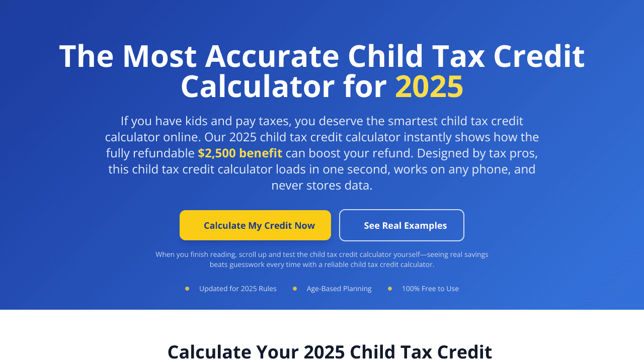 Child Tax Credit Calculator