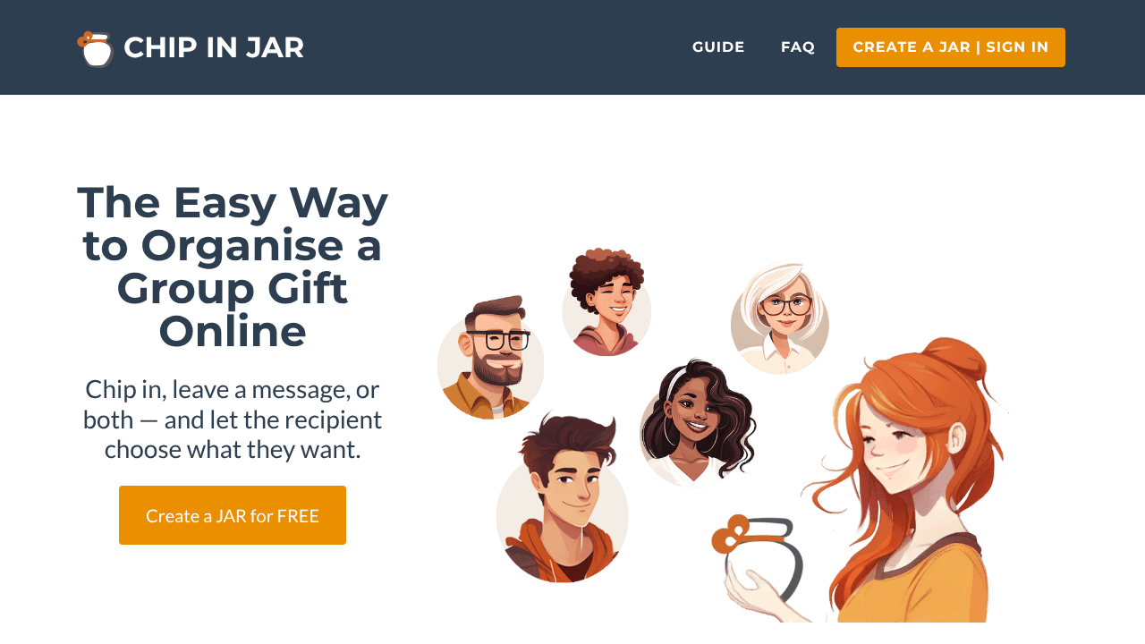 Chip in jar website screenshot