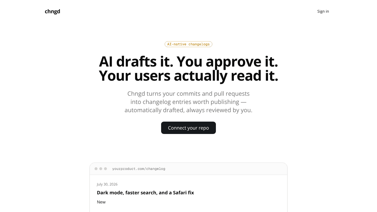 chngd website screenshot