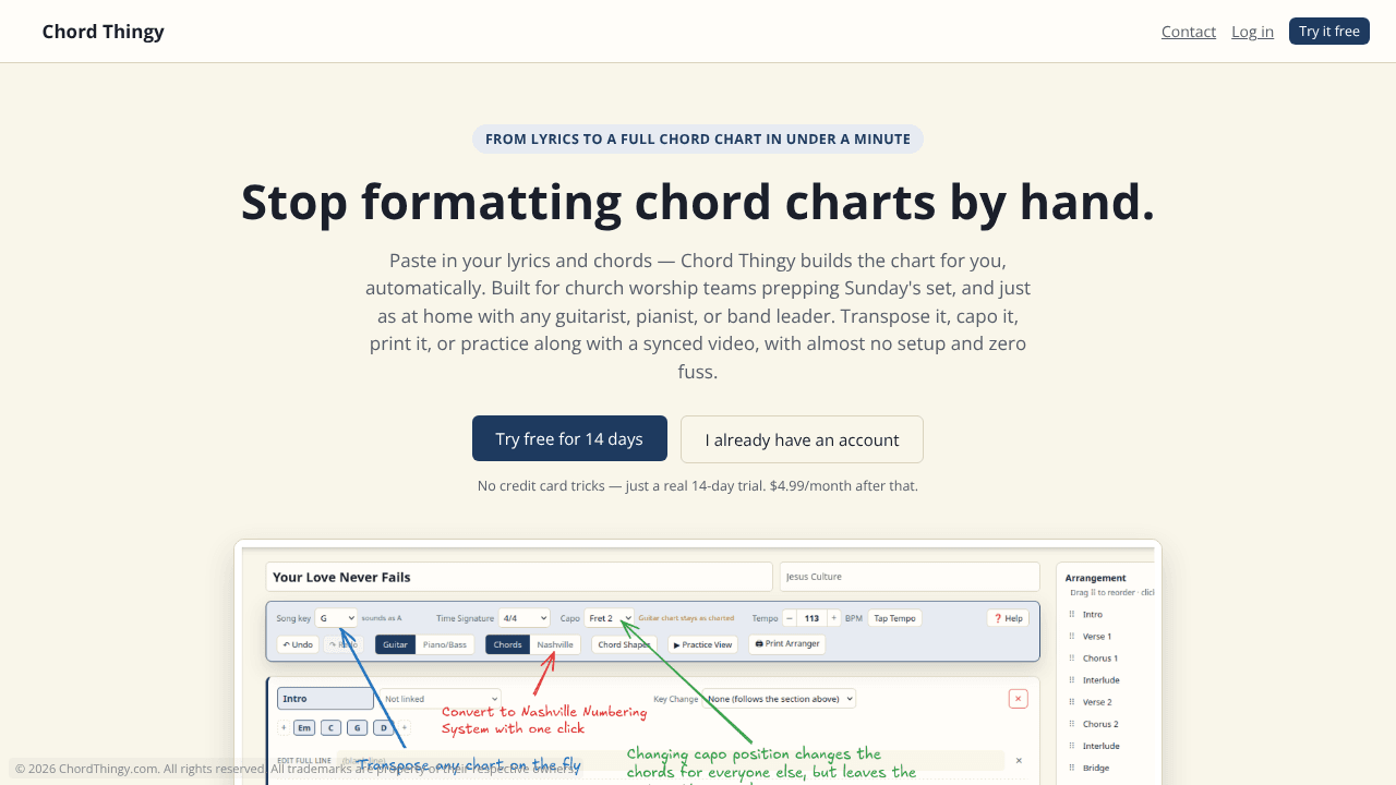 Chord Thingy website screenshot