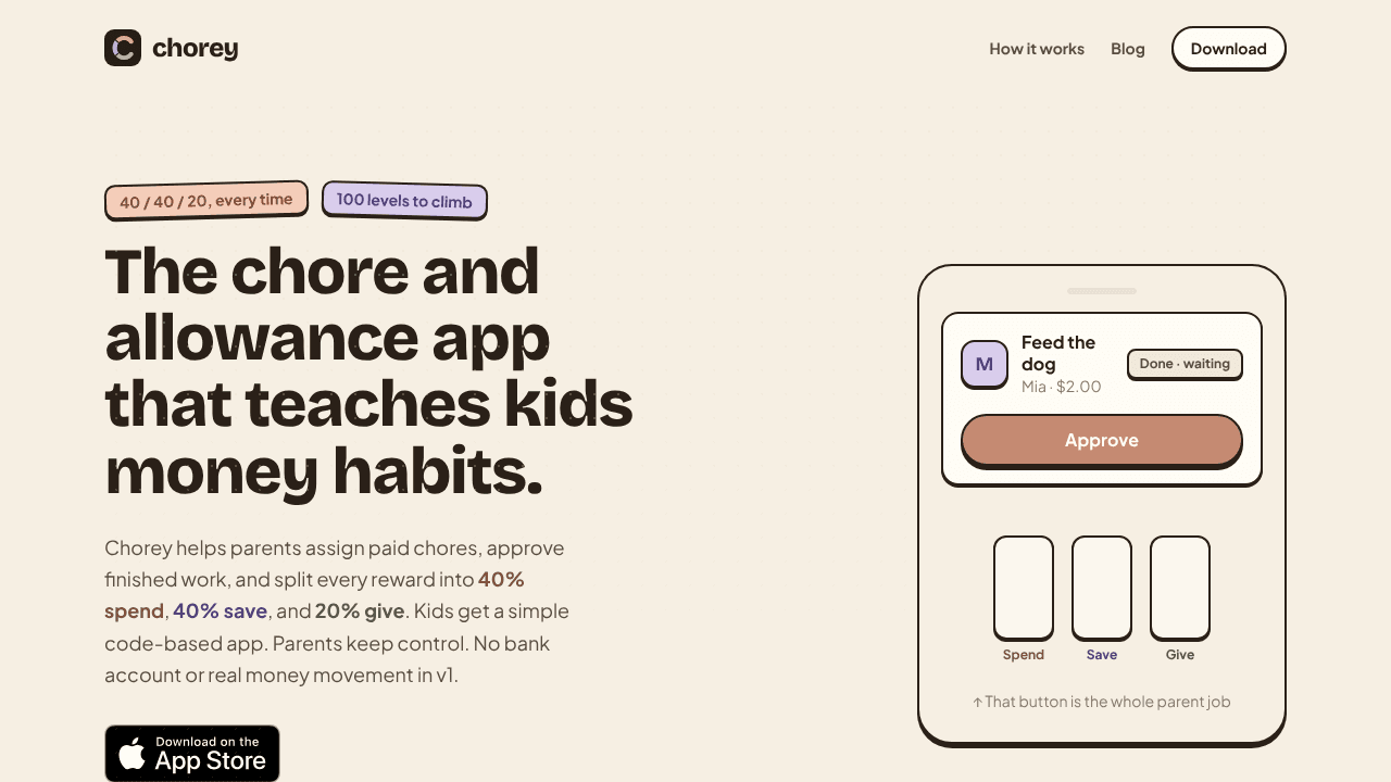 Chorey website screenshot