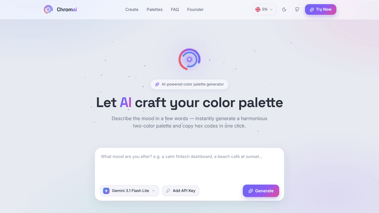 Chromai website screenshot