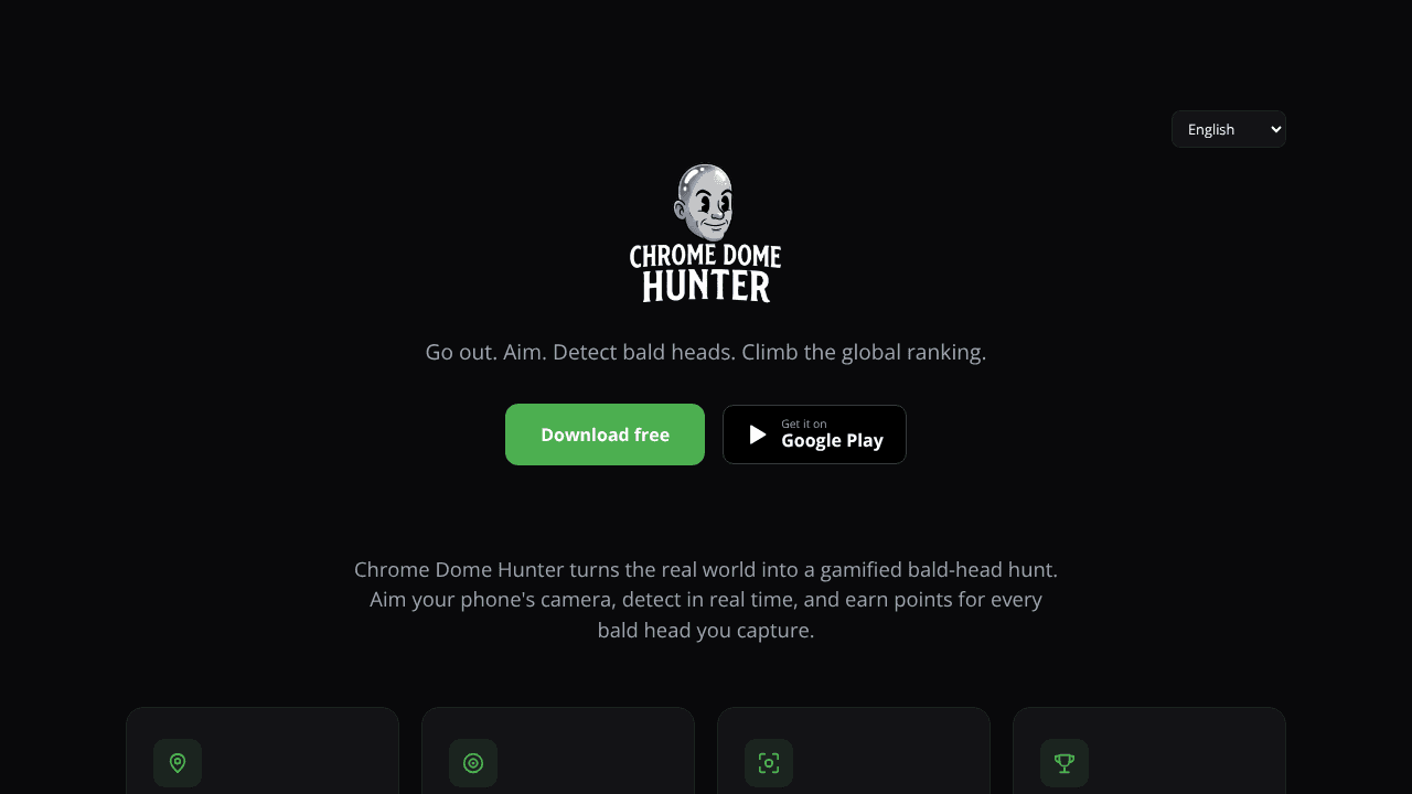 Chrome Dome Hunter website screenshot