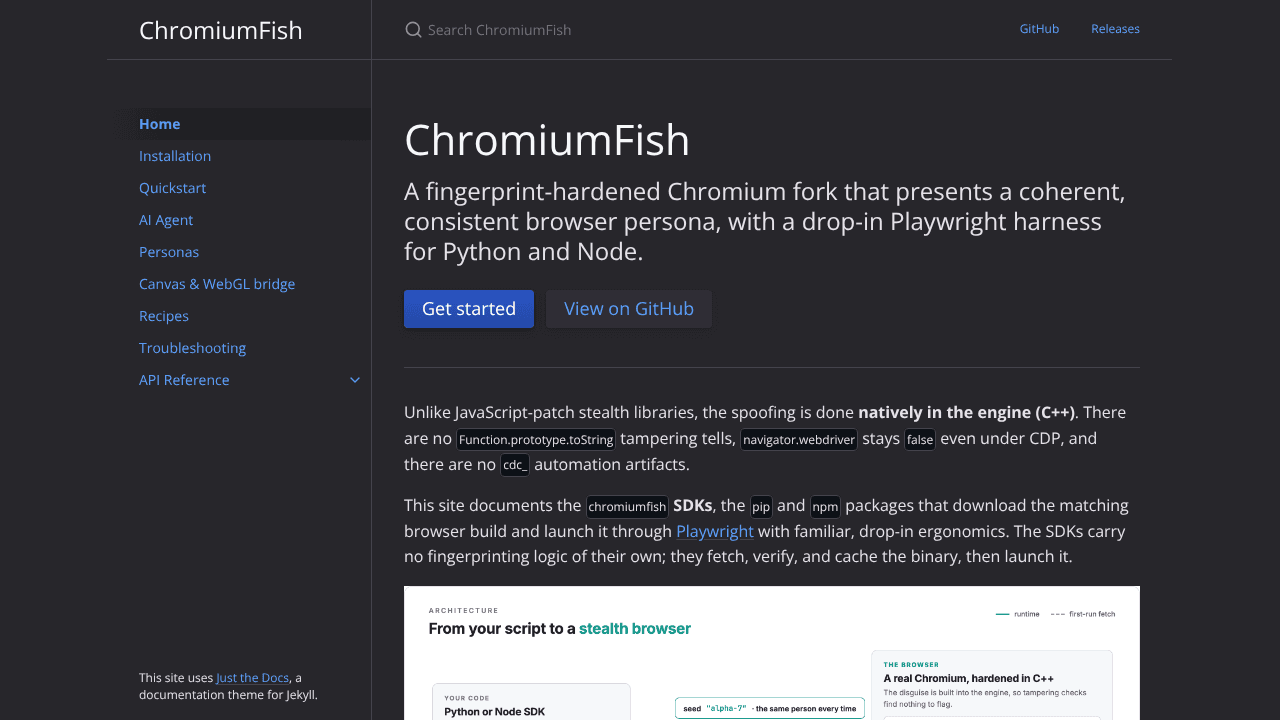 ChromiumFish website screenshot