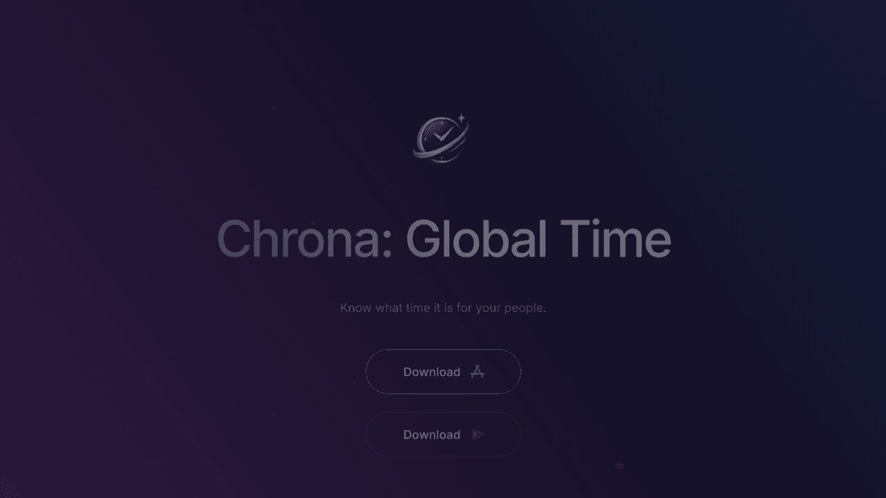 Chrona: Global Time website screenshot