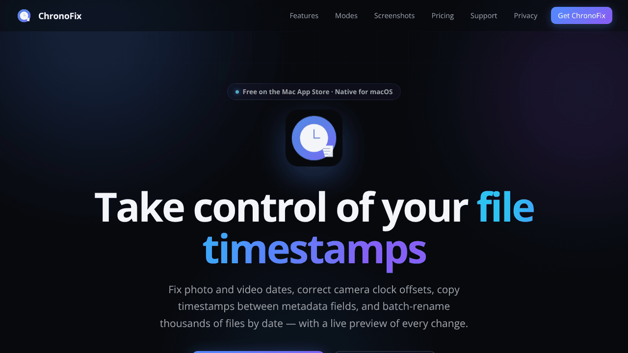 ChronoFix website screenshot