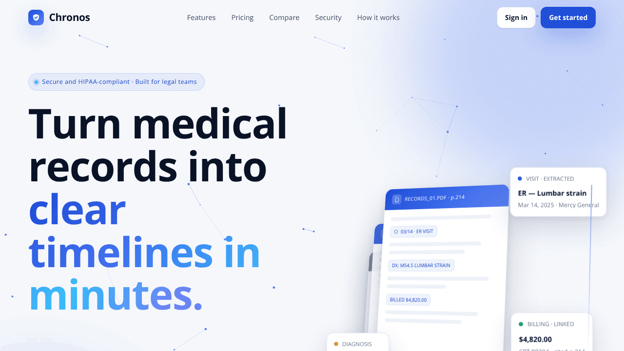 Chronos AI website screenshot