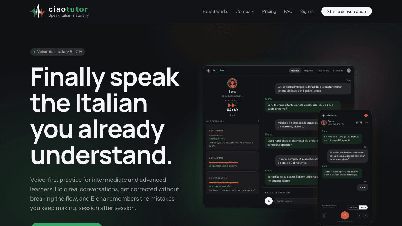 CiaoTutor website screenshot