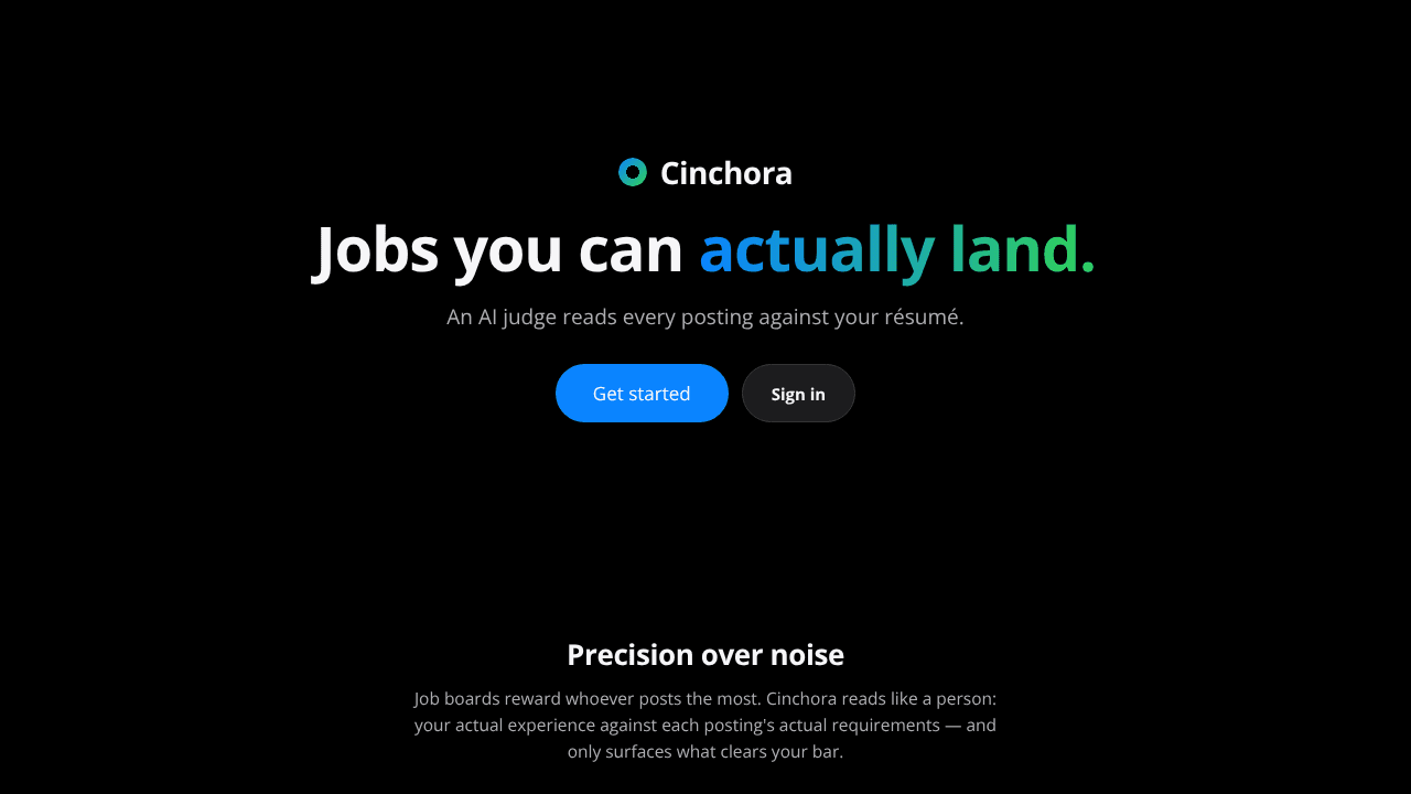Cinchora website screenshot